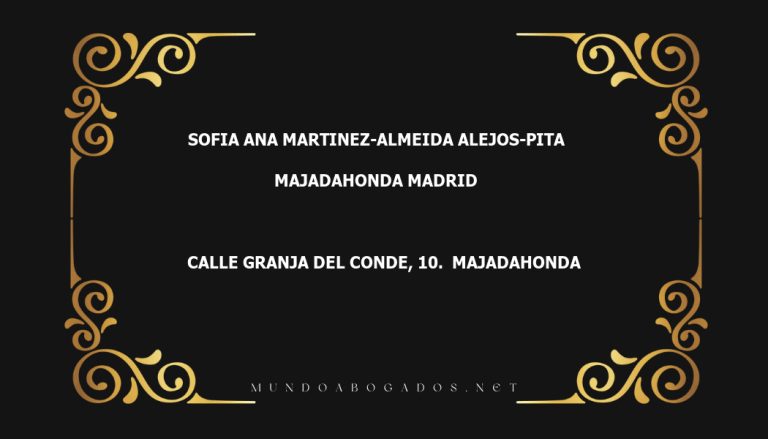 abogado Sofia Ana Martinez-Almeida Alejos-Pita en la localidad de Majadahonda