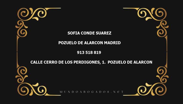 abogado Sofia Conde Suarez en la localidad de Pozuelo de Alarcon