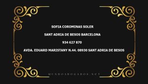 abogado Sofia Corominas Soler en la localidad de Sant Adria de Besos