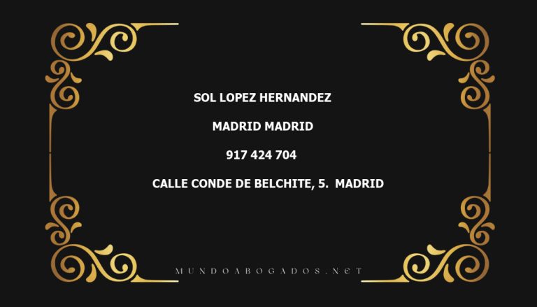 abogado Sol Lopez Hernandez en la localidad de Madrid