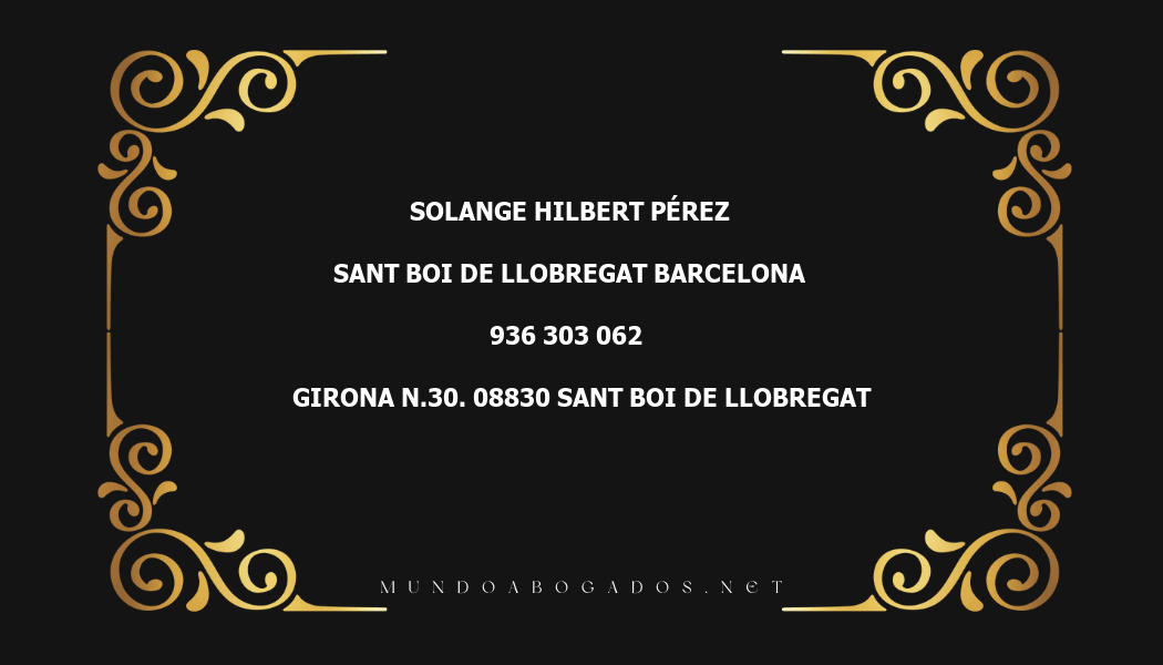 abogado Solange Hilbert Pérez en la localidad de Sant Boi de Llobregat