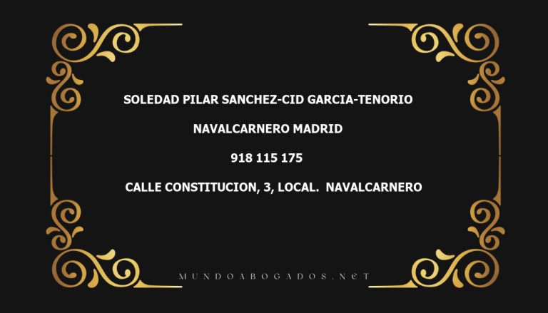 abogado Soledad Pilar Sanchez-Cid Garcia-Tenorio en la localidad de Navalcarnero