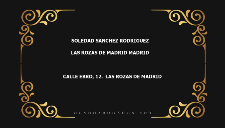 abogado Soledad Sanchez Rodriguez en la localidad de Las Rozas de Madrid