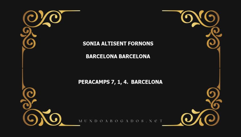 abogado Sonia Altisent Fornons en la localidad de Barcelona