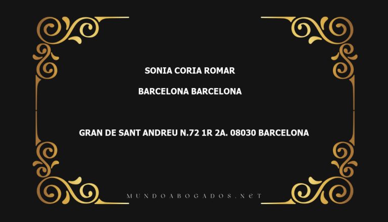 abogado Sonia Coria Romar en la localidad de Barcelona