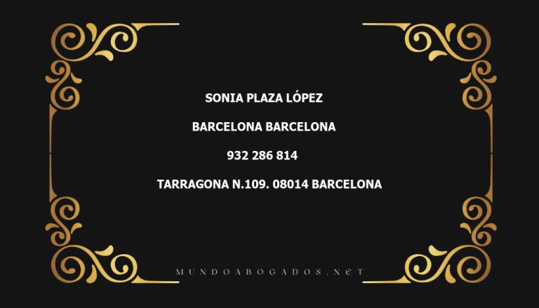 abogado Sonia Plaza López en la localidad de Barcelona