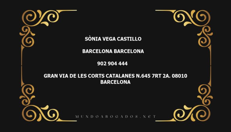 abogado Sònia Vega Castillo en la localidad de Barcelona