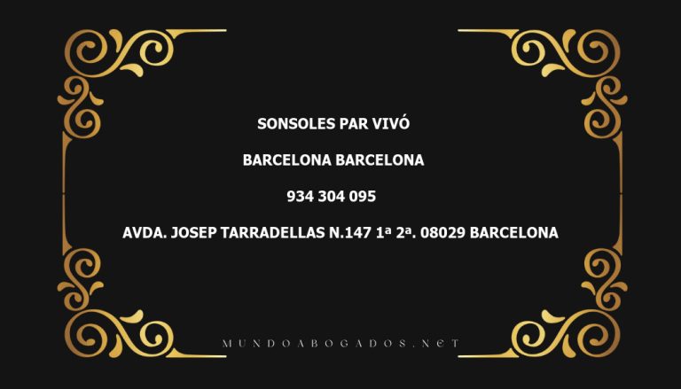 abogado Sonsoles Par Vivó en la localidad de Barcelona