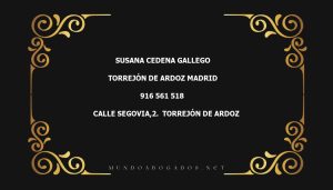 abogado Susana Cedena Gallego en la localidad de Torrejón de Ardoz