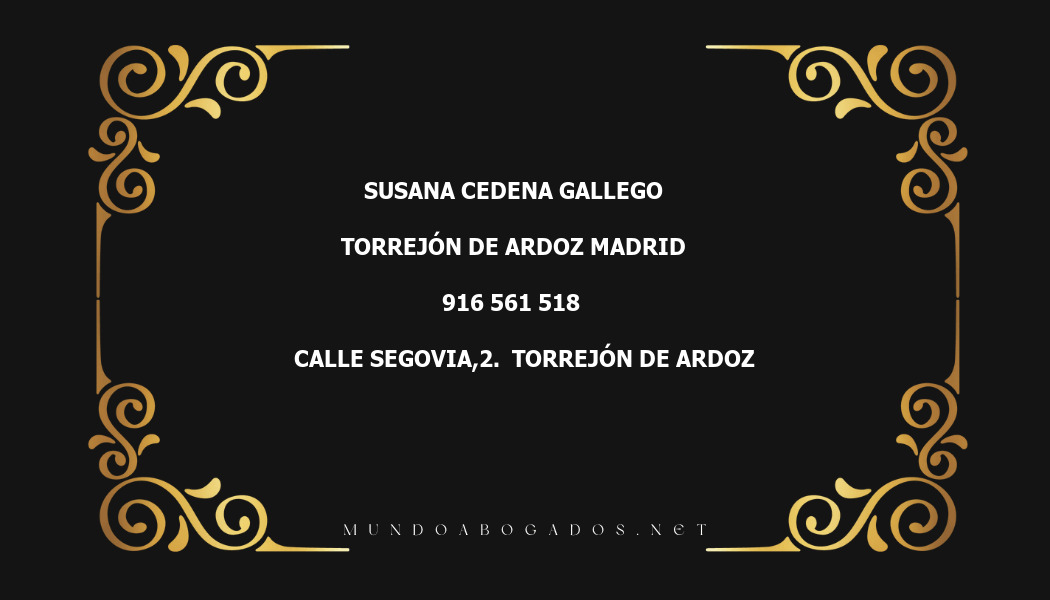 abogado Susana Cedena Gallego en la localidad de Torrejón de Ardoz