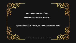 abogado Susana De Santos López en la localidad de Manzanares el Real