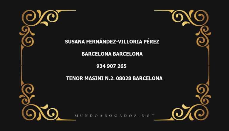 abogado Susana Fernández-Villoria Pérez en la localidad de Barcelona