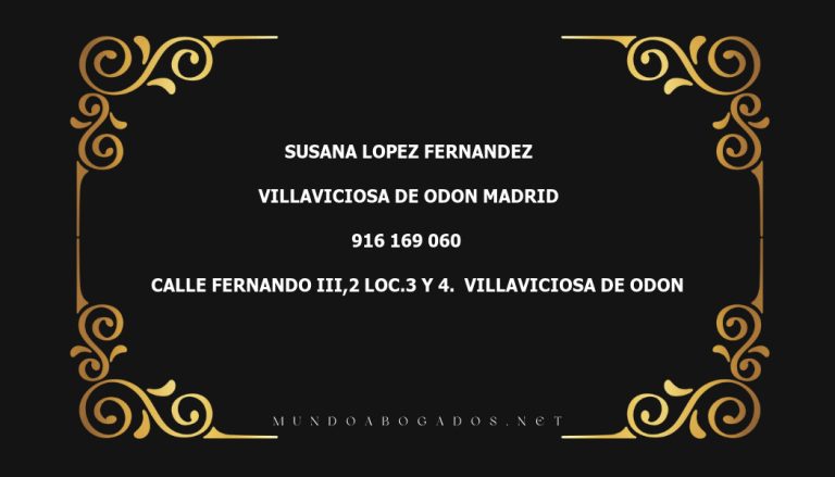 abogado Susana Lopez Fernandez en la localidad de Villaviciosa de Odon