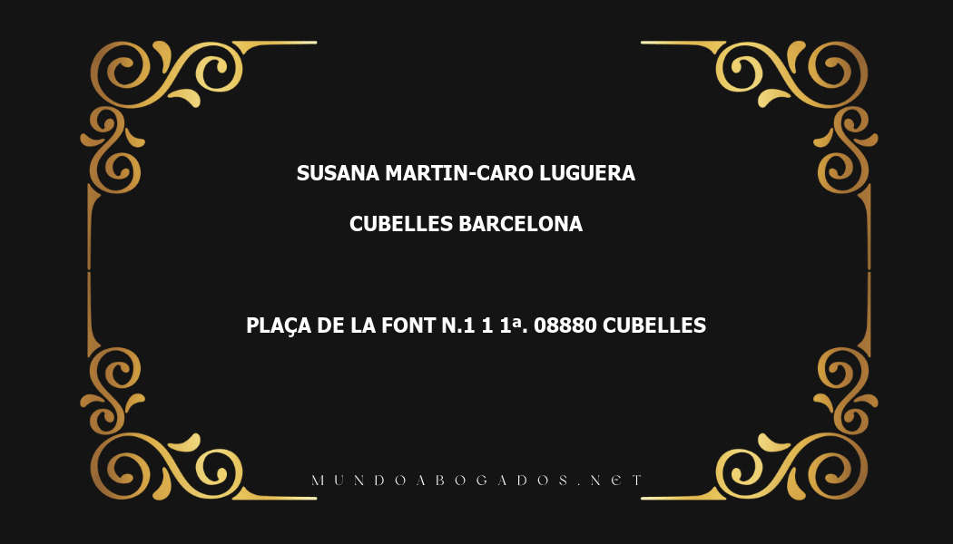 abogado Susana Martin-Caro Luguera en la localidad de Cubelles