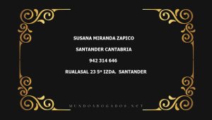 abogado Susana Miranda Zapico en la localidad de Santander