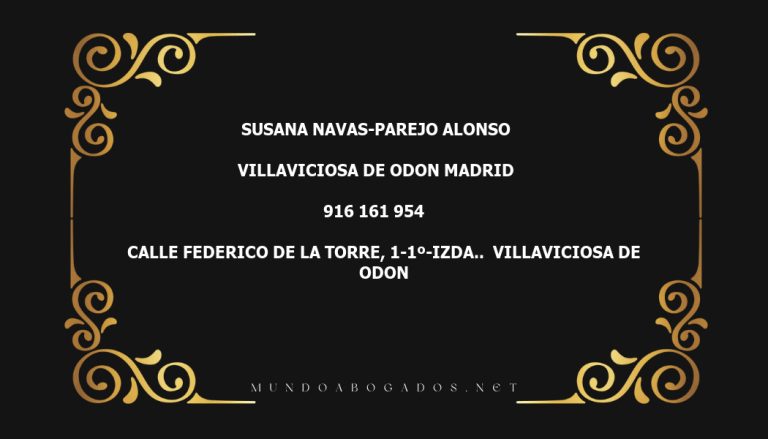 abogado Susana Navas-Parejo Alonso en la localidad de Villaviciosa de Odon