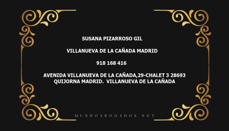 abogado Susana Pizarroso Gil en la localidad de Villanueva de la Cañada