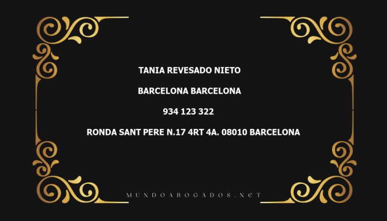 abogado Tania Revesado Nieto en la localidad de Barcelona