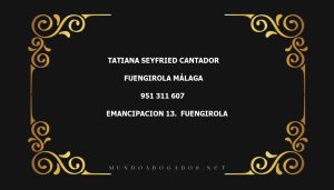 abogado Tatiana Seyfried Cantador en la localidad de Fuengirola