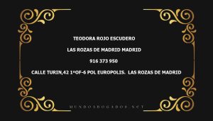 abogado Teodora Rojo Escudero en la localidad de Las Rozas de Madrid