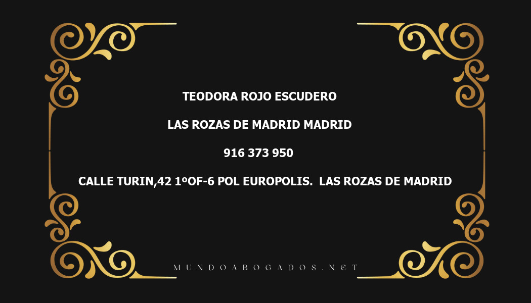 abogado Teodora Rojo Escudero en la localidad de Las Rozas de Madrid