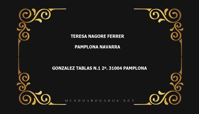 abogado Teresa Nagore Ferrer en la localidad de Pamplona