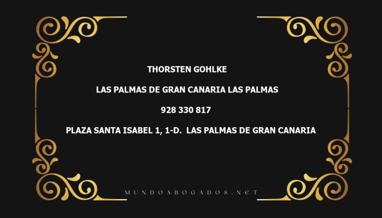 abogado Thorsten Gohlke en la localidad de Las Palmas de Gran Canaria