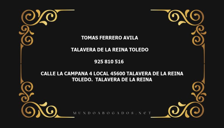 abogado Tomas Ferrero Avila en la localidad de Talavera de la Reina