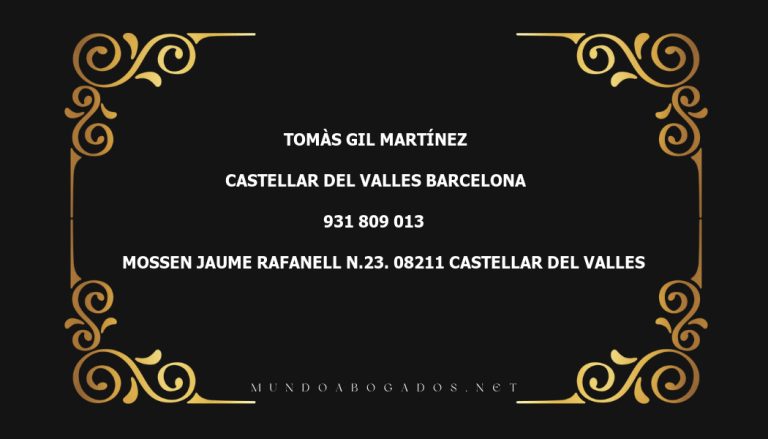 abogado Tomàs Gil Martínez en la localidad de Castellar del Valles