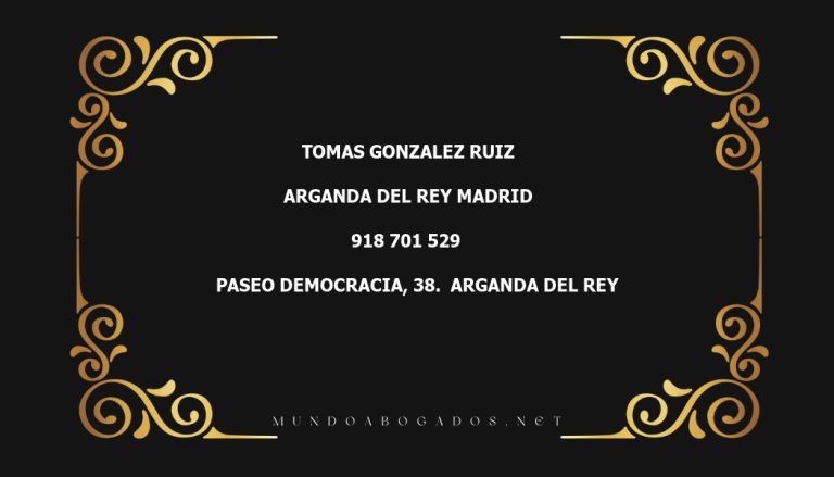 abogado Tomas Gonzalez Ruiz en la localidad de Arganda del Rey