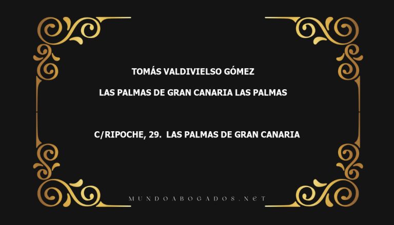 abogado Tomás Valdivielso Gómez en la localidad de Las Palmas de Gran Canaria