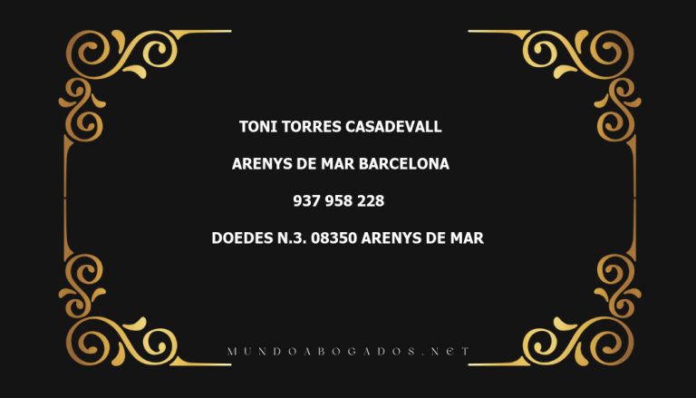 abogado Toni Torres Casadevall en la localidad de Arenys de Mar