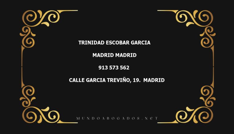 abogado Trinidad Escobar Garcia en la localidad de Madrid