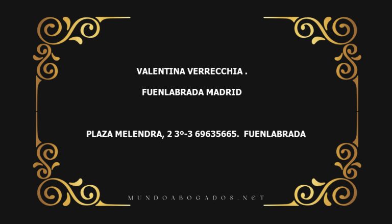 abogado Valentina Verrecchia . en la localidad de Fuenlabrada