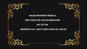 abogado Valeri Montseny Medalla en la localidad de Sant Cugat del Valles