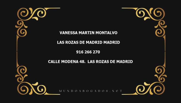 abogado Vanessa Martin Montalvo en la localidad de Las Rozas de Madrid