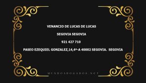 abogado Venancio De Lucas De Lucas en la localidad de Segovia