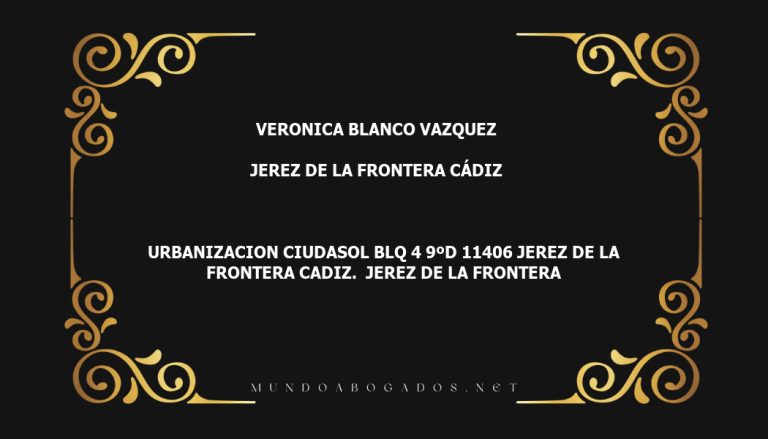 abogado Veronica Blanco Vazquez en la localidad de Jerez de la Frontera