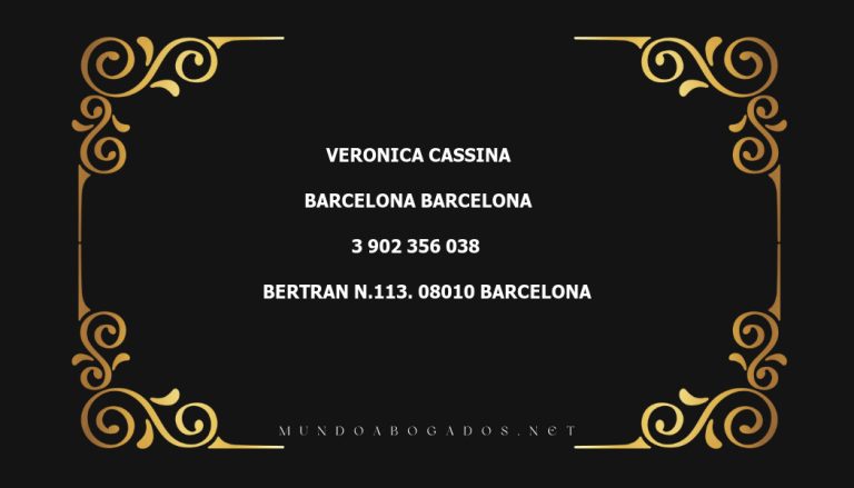 abogado Veronica Cassina en la localidad de Barcelona