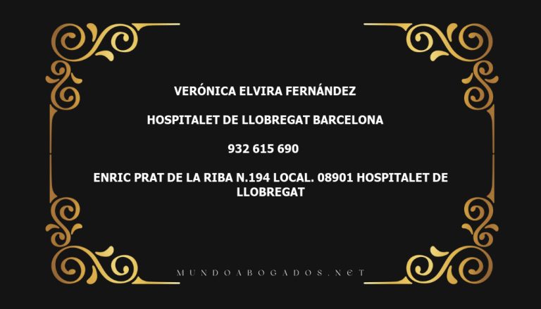 abogado Verónica Elvira Fernández en la localidad de Hospitalet de Llobregat