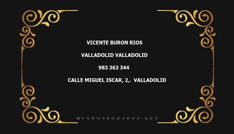 abogado Vicente Buron Rios en la localidad de Valladolid