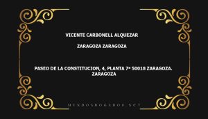 abogado Vicente Carbonell Alquezar en la localidad de Zaragoza