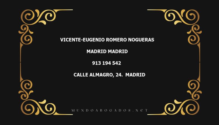 abogado Vicente-Eugenio Romero Nogueras en la localidad de Madrid