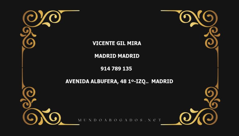 abogado Vicente Gil Mira en la localidad de Madrid