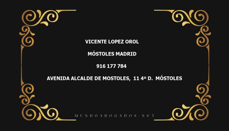 abogado Vicente Lopez Orol en la localidad de Móstoles