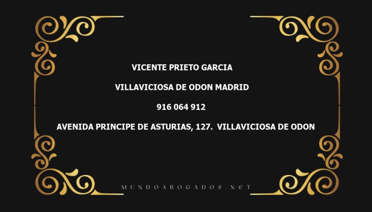 abogado Vicente Prieto Garcia en la localidad de Villaviciosa de Odon