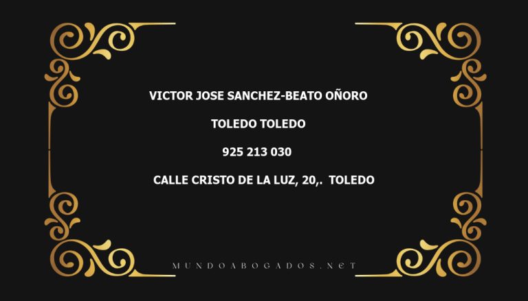 abogado Victor Jose Sanchez-Beato Oñoro en la localidad de Toledo