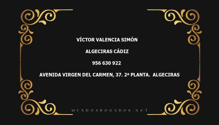 abogado Víctor Valencia Simón en la localidad de Algeciras