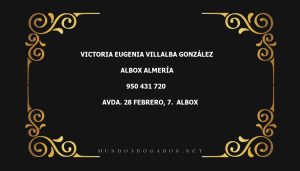 abogado Victoria Eugenia Villalba González en la localidad de Albox