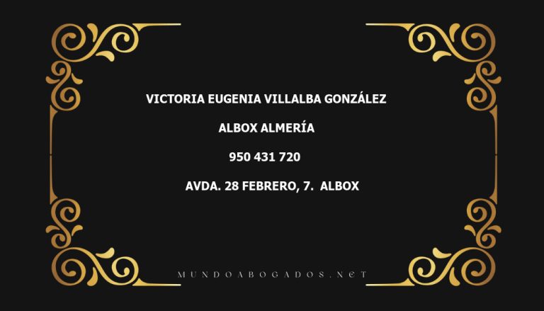 abogado Victoria Eugenia Villalba González en la localidad de Albox